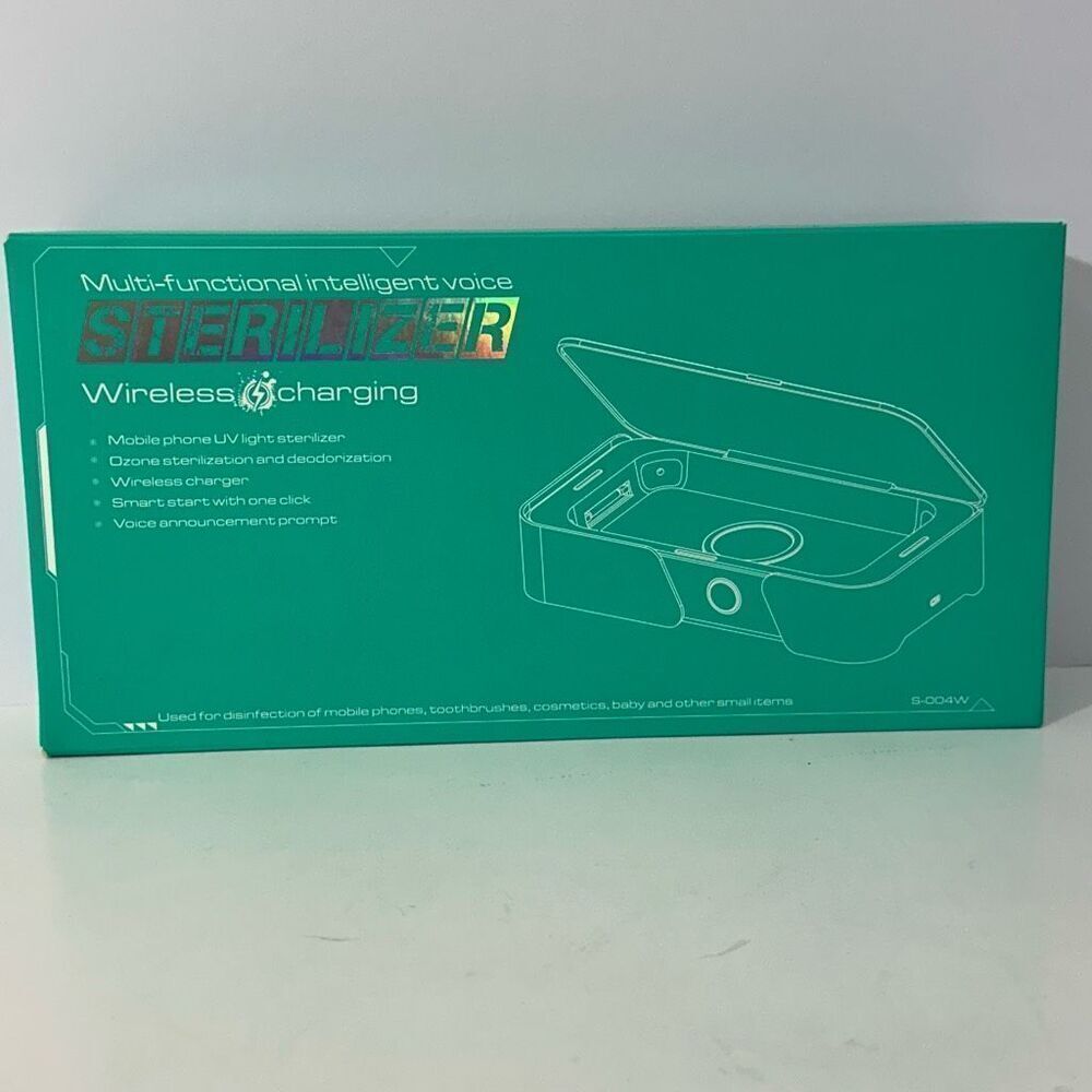 Multifunctional Inteligent Voice Sterilizer with UV Light & Wireless Charger Whi